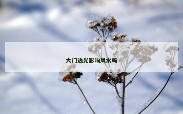 大门透光影响风水吗