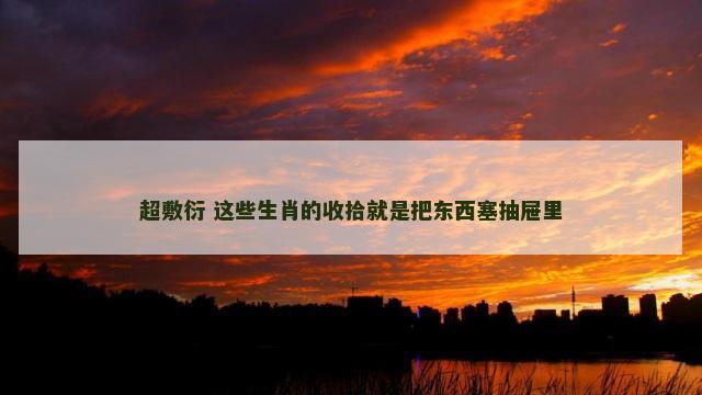 超敷衍 这些生肖的收拾就是把东西塞抽屉里