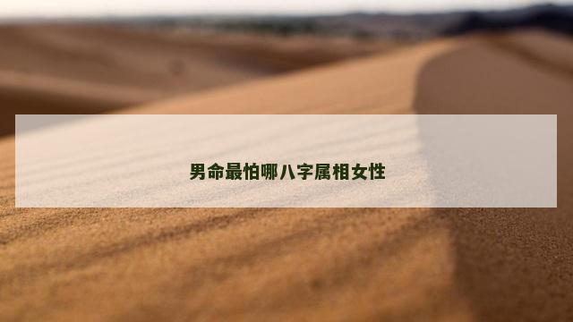 男命最怕哪八字属相女性