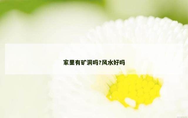 家里有矿洞吗?风水好吗