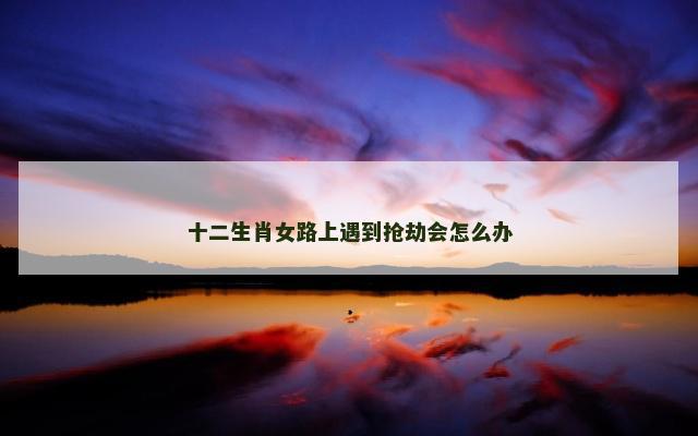 十二生肖女路上遇到抢劫会怎么办