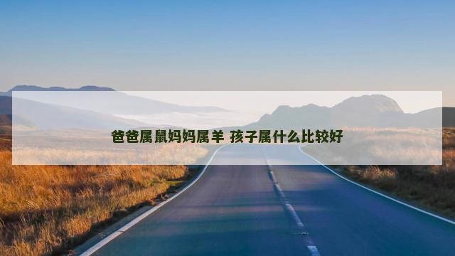 爸爸属鼠妈妈属羊 孩子属什么比较好