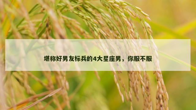 堪称好男友标兵的4大星座男，你服不服
