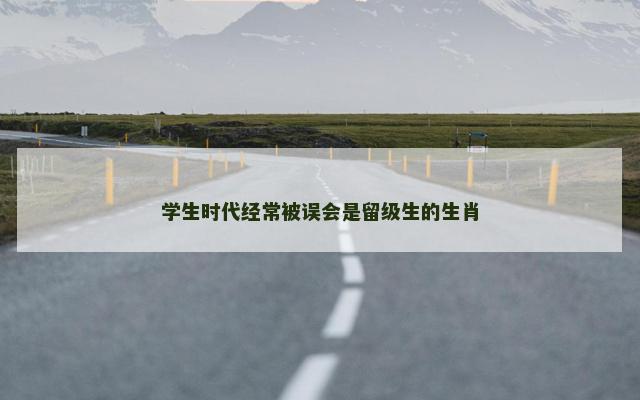 学生时代经常被误会是留级生的生肖