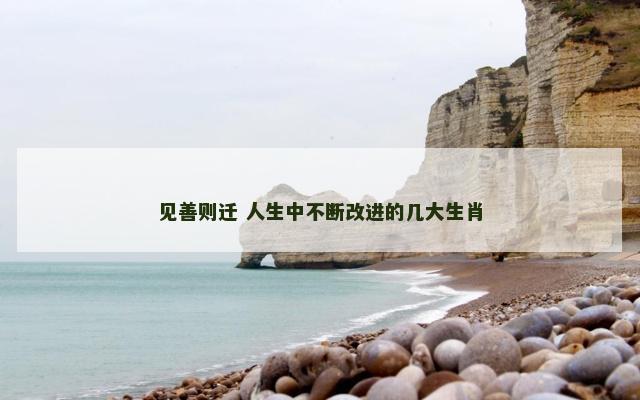见善则迁 人生中不断改进的几大生肖