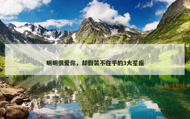 明明很爱你，却假装不在乎的3大星座