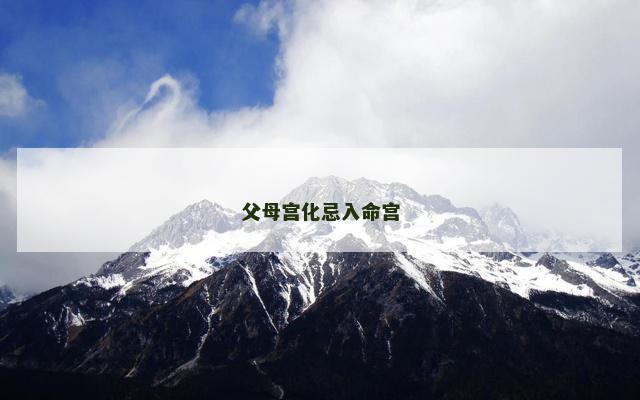 父母宫化忌入命宫