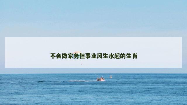 不会做家务但事业风生水起的生肖