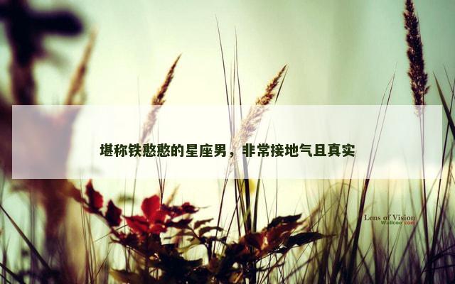堪称铁憨憨的星座男，非常接地气且真实