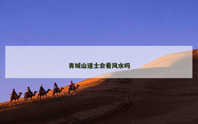 青城山道士会看风水吗