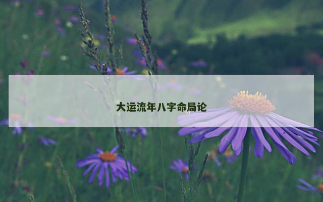 大运流年八字命局论