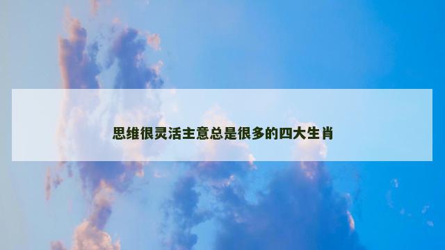 思维很灵活主意总是很多的四大生肖