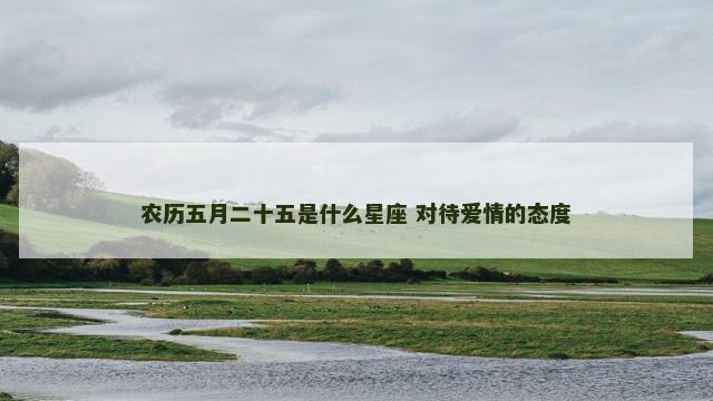 农历五月二十五是什么星座 对待爱情的态度