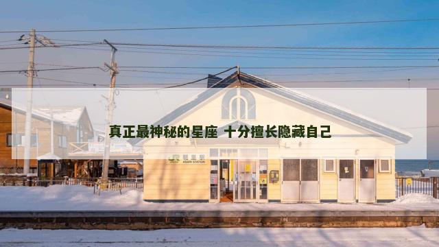 真正最神秘的星座 十分擅长隐藏自己