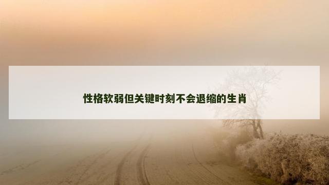 性格软弱但关键时刻不会退缩的生肖