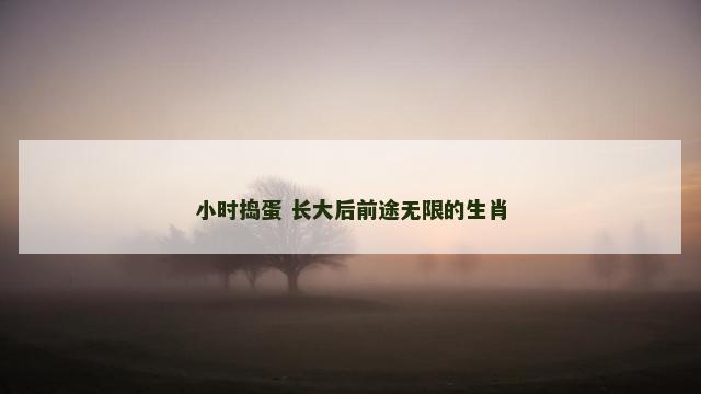小时捣蛋 长大后前途无限的生肖