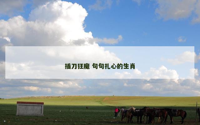 插刀狂魔 句句扎心的生肖