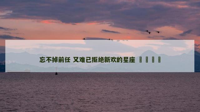 忘不掉前任 又难已拒绝新欢的星座 ​​​​