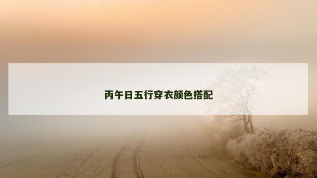 丙午日五行穿衣颜色搭配