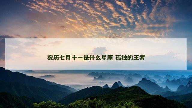 农历七月十一是什么星座 孤独的王者