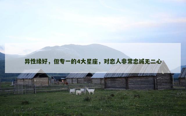 异性缘好，但专一的4大星座，对恋人非常忠诚无二心
