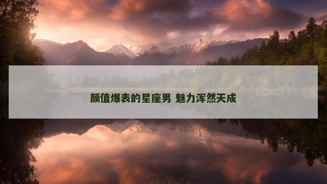 颜值爆表的星座男 魅力浑然天成