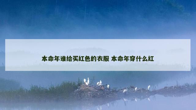 本命年谁给买红色的衣服 本命年穿什么红