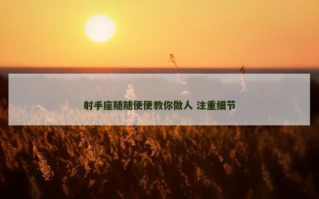 射手座随随便便教你做人 注重细节