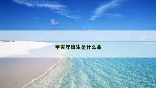 甲寅年出生是什么命