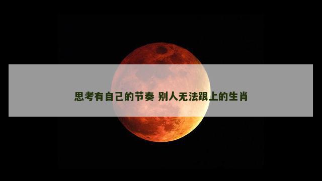 思考有自己的节奏 别人无法跟上的生肖