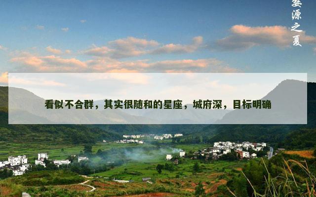 看似不合群，其实很随和的星座，城府深，目标明确