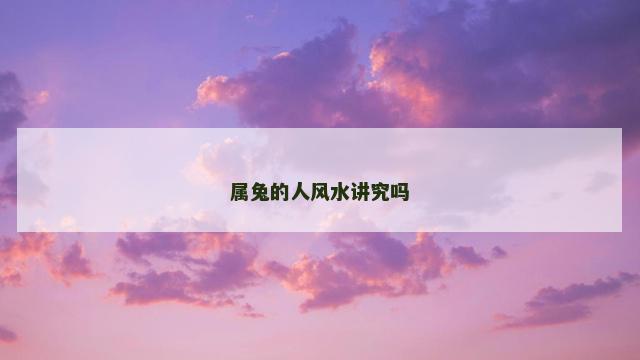 属兔的人风水讲究吗