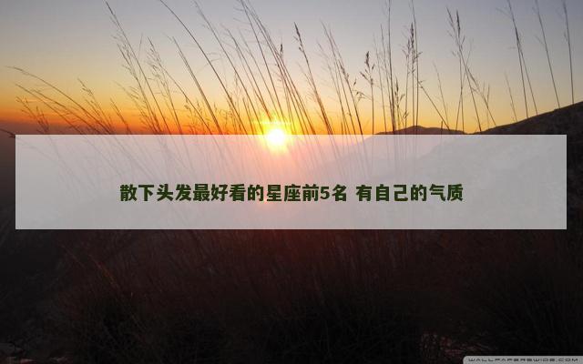 散下头发最好看的星座前5名 有自己的气质