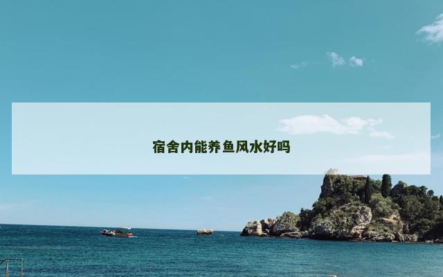 宿舍内能养鱼风水好吗