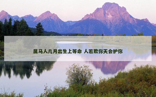 属马人几月出生上等命 人若欺你天会护你