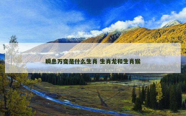 瞬息万变是什么生肖 生肖龙和生肖猴