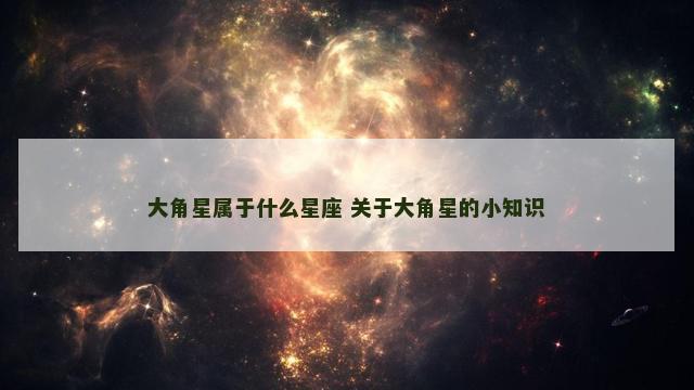 大角星属于什么星座 关于大角星的小知识