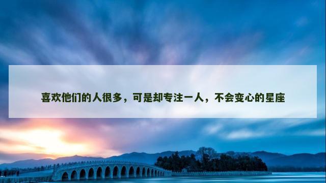 喜欢他们的人很多，可是却专注一人，不会变心的星座