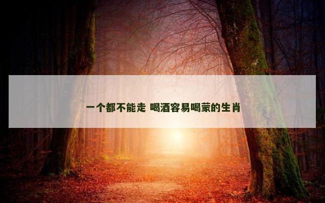 一个都不能走 喝酒容易喝蒙的生肖