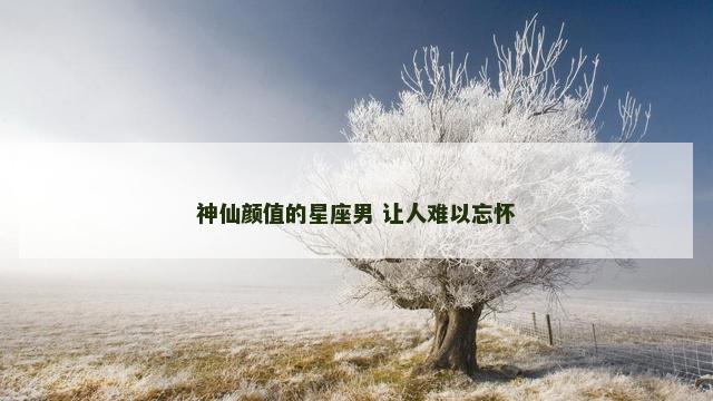神仙颜值的星座男 让人难以忘怀