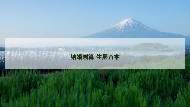 结婚测算 生辰八字