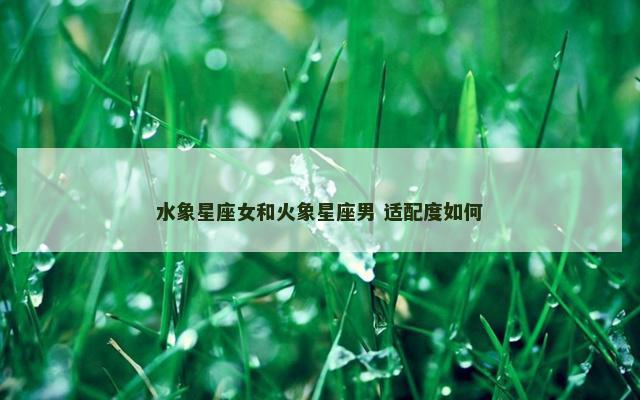 水象星座女和火象星座男 适配度如何
