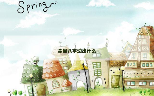 命里八字透出什么