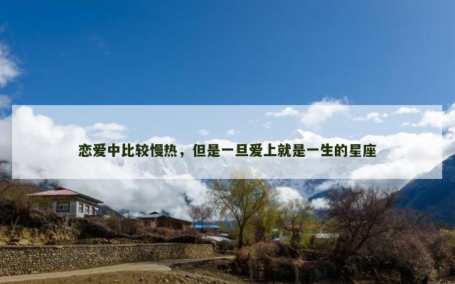 恋爱中比较慢热，但是一旦爱上就是一生的星座