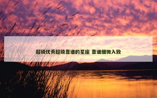 超级优秀超级靠谱的星座 靠谱细微入致