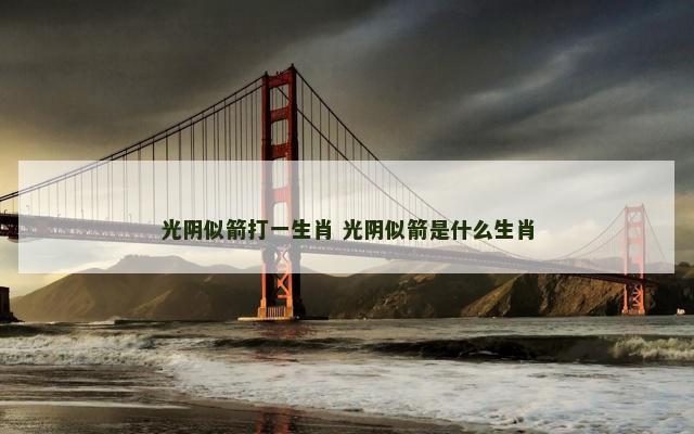 光阴似箭打一生肖 光阴似箭是什么生肖