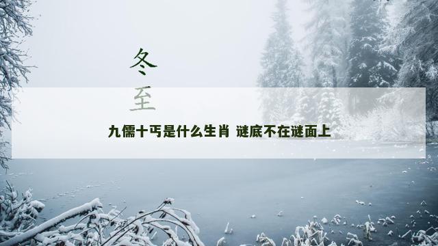 九儒十丐是什么生肖 谜底不在谜面上