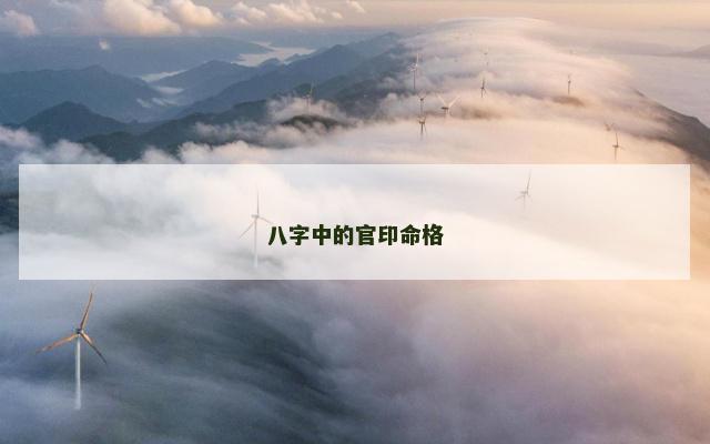 八字中的官印命格