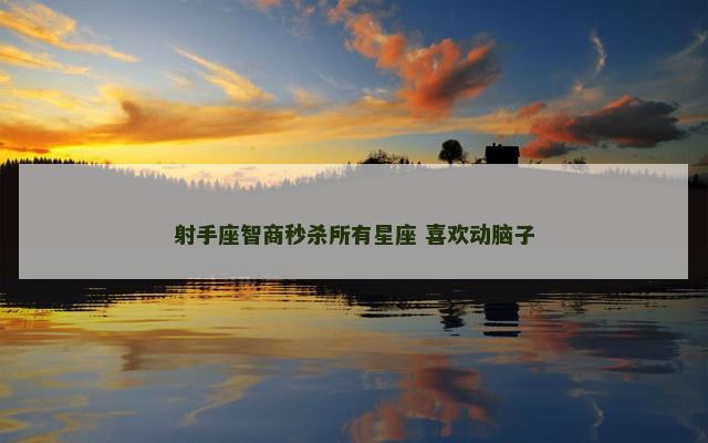 射手座智商秒杀所有星座 喜欢动脑子