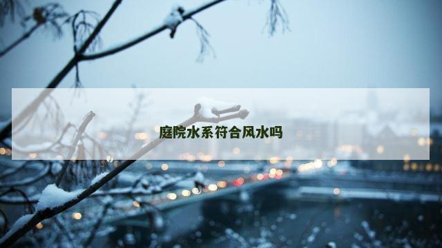 庭院水系符合风水吗